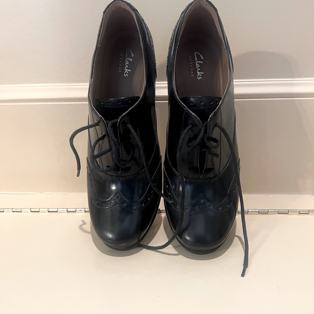 Clarks artisan lace up booties. Worn once.  Leather upper.